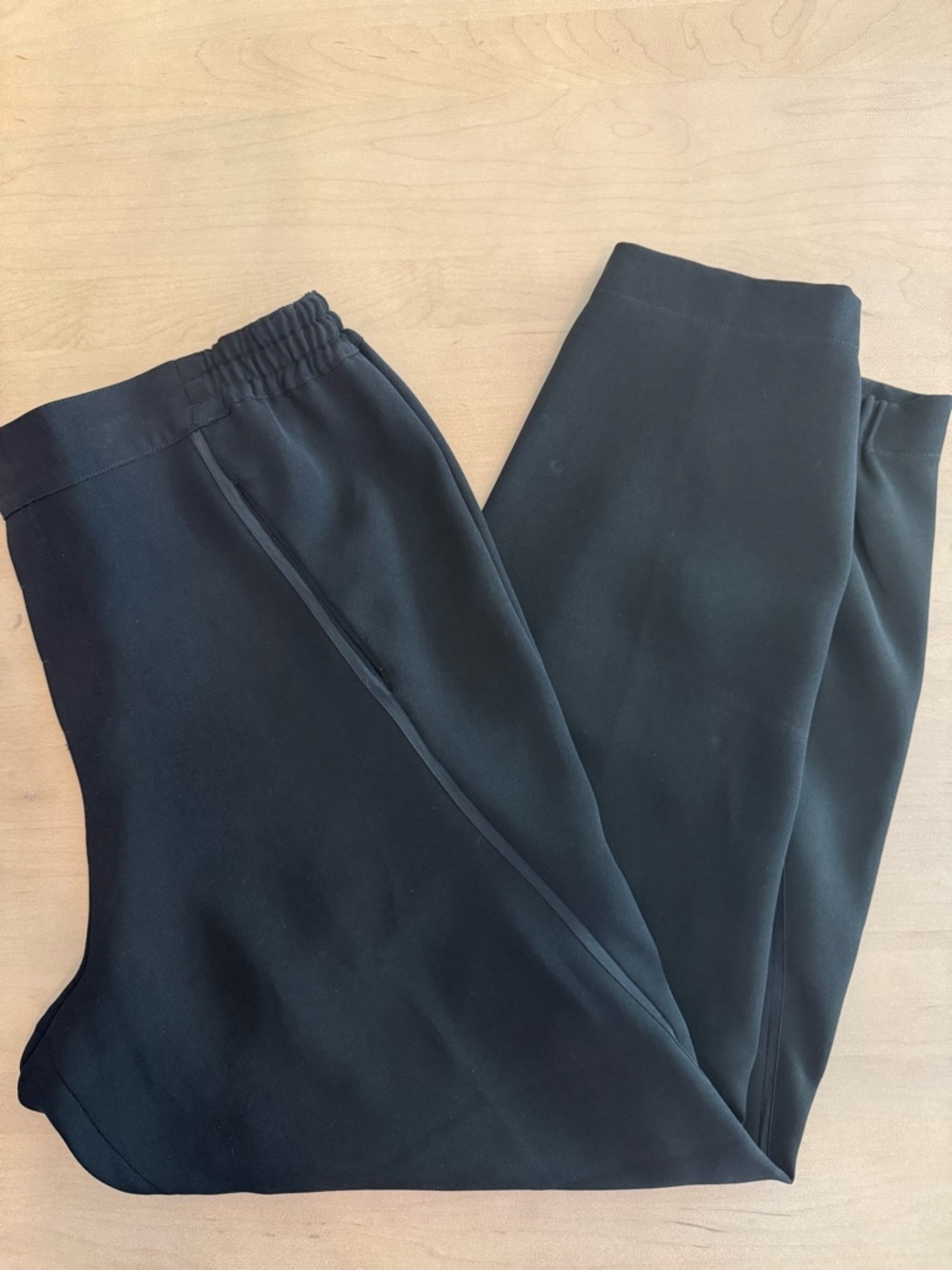 Vintage vince Classic Black Pull-On Tuxedo Stripe Pant